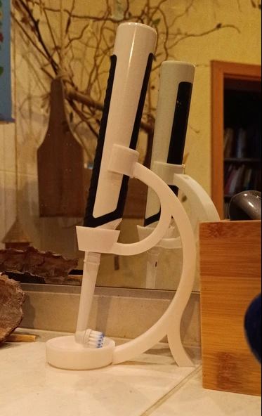 Byr Elektrikli diş fırçaları için baş aşağı tutucu, yani 'Mikroskop' (Sadece Plastik Aparattır!!!) 3D - Resim 2