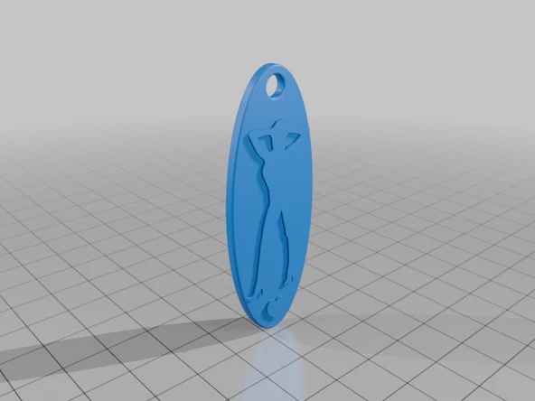 Byr Siluet kadın küpe anahtarlık (Sadece Plastik Aparattır!!!) 3D - 4