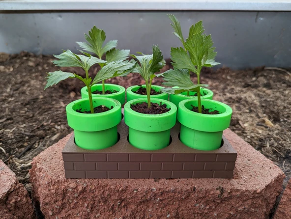 Byr Mario Tohum Başlangıç  Tepsisi - Kendi kendine sulama (Sadece Plastik Aparattır!!!) 3D - 2