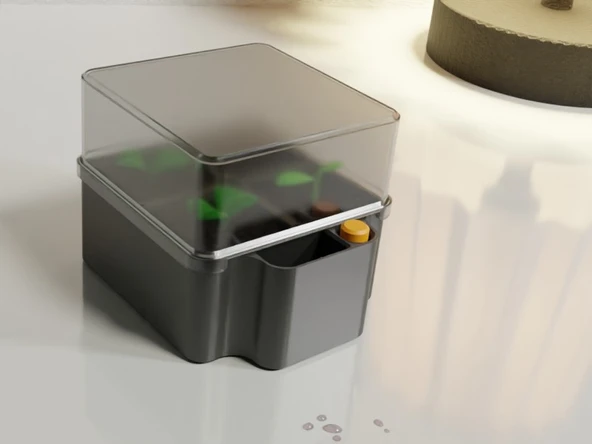 Byr Otomatik Tohum Başlangıç - Şeffaf Kapaklı Kendi Kendine Surma Tohumu Marşı (Sadece Plastik Aparattır!!!) 3D - 3