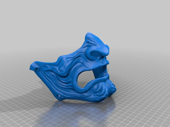 Byr Samuray Maske Model 2 - Ayrılmış Dişler (Sadece Plastik Aparattır!!!) 3D - 4