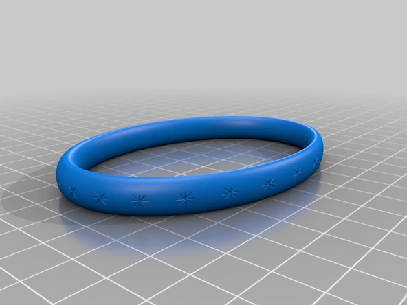 Byr Yıldız motifli oval bileklik/bilezik (Sadece Plastik Aparattır!!!) 3D - 2