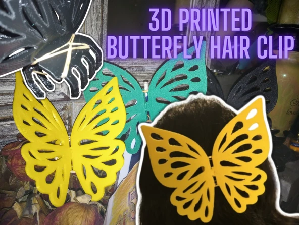 Byr Kelebek Saç Tokası | Lastik Bantla Güçlendirilmiş (Sadece Plastik Aparattır!!!) 3D - 2