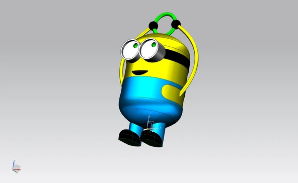 Byr Minion Anahtar Yüzük (Sadece Plastik Aparattır!!!) 3D - Resim 4