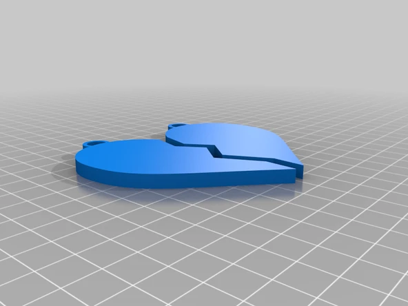 Byr Kırık Kalp Keying Kolye (Sadece Plastik Aparattır!!!) 3D - 4