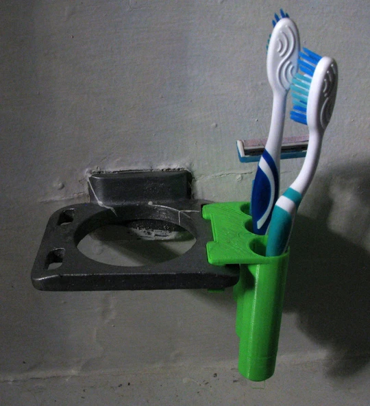 Byr Diş fırçası tutucu adaptörü (Sadece Plastik Aparattır!!!) 3D - 4