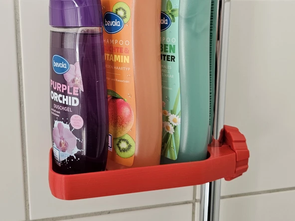 Byr Şampuan ve sabun için ekstra uzun duş rafı (Sadece Plastik Aparattır!!!) 3D - 3
