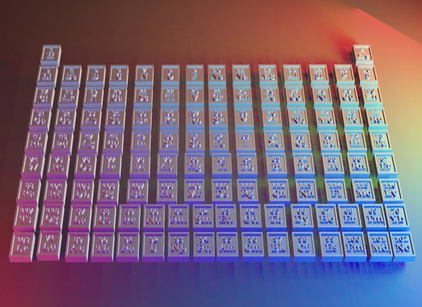 Byr Periyodik tablonun tüm unsurları! (Bulmaca) (Sadece Plastik Aparattır!!!) 3D - 2