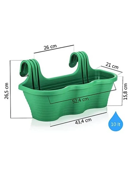 Omnipazar SO-TOM5 Tombik Askılı Balkon Saksı 10 Lt Kırmızı 6 Adet - 3