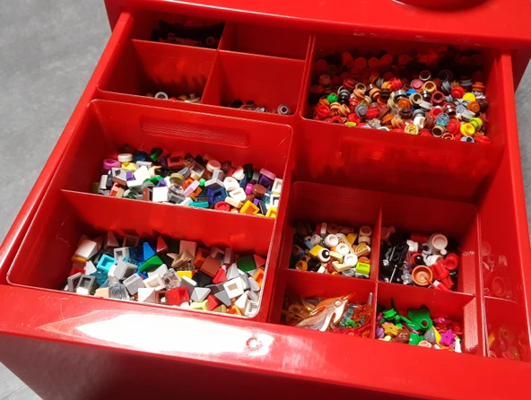 Byr LEGO Masa Çekmecesi için İstifleme Kutuları 4 Knobs Saklama Kutusu (Sadece Plastik Aparattır!!!) 3D - 3