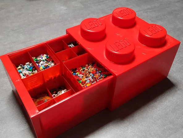 Byr LEGO Masa Çekmecesi için İstifleme Kutuları 4 Knobs Saklama Kutusu (Sadece Plastik Aparattır!!!) 3D