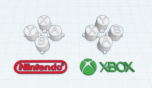 Byr PS4 / PS3 - NINTENDO XBOX DÜĞMESİ (Sadece Plastik Aparattır!!!) 3D