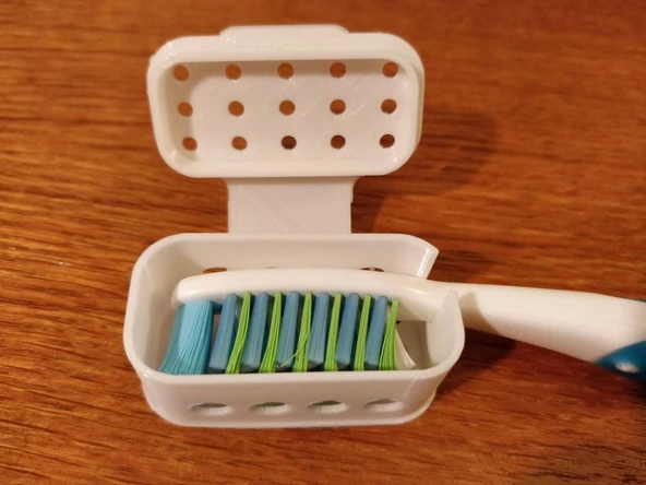 Byr Ekstra delikli büyük seyahat diş fırçası kafa örtüsü (Sadece Plastik Aparattır!!!) 3D