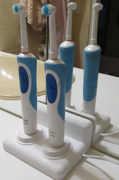 Byr Çift oral-b diş fırçası tutucu (Sadece Plastik Aparattır!!!) 3D - 2