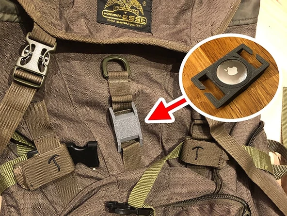 Byr Apple Airtag Molle ve Universal 25mm dokuma montajı (Sadece Plastik Aparattır!!!) 3D - 2
