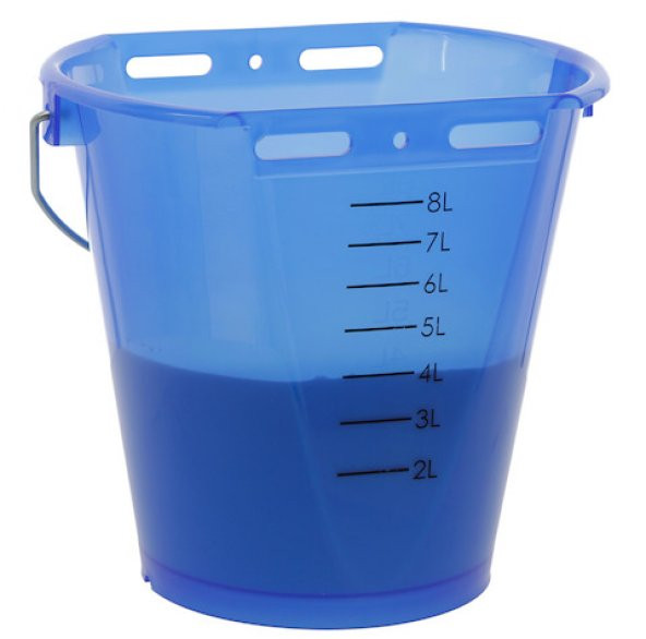 Şeffaf Mavi Tekli Buzağı Emzirme Kovası