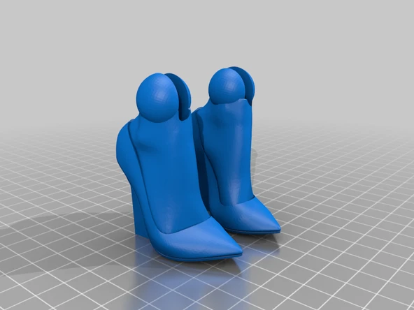 Byr Bjd stilettos yüksek topuklu ayakkabılar (Sadece Plastik Aparattır!!!) 3D - 4