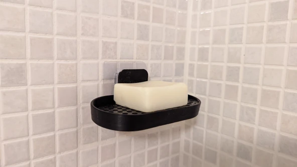 Byr Duvar Asma Sabun Bulma (veya Katı Şampuan/Saç Kremi) (Sadece Plastik Aparattır!!!) 3D - Resim 2