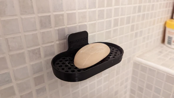 Byr Duvar Asma Sabun Bulma (veya Katı Şampuan/Saç Kremi) (Sadece Plastik Aparattır!!!) 3D - Resim 4