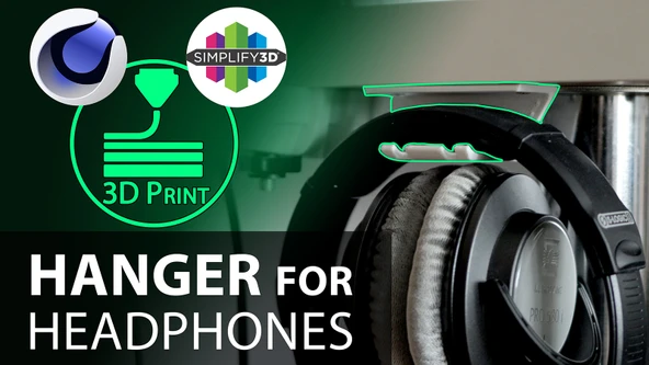 Byr Tablo altındaki kulaklıklar için basit askı (Sadece Plastik Aparattır!!!) 3D - Resim 2