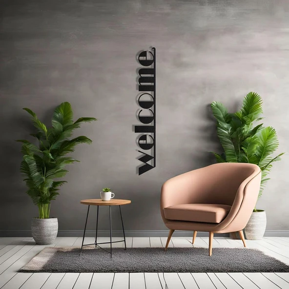 Welcome Modern Ahşap Dekoratif dekor tablo ürün görseli