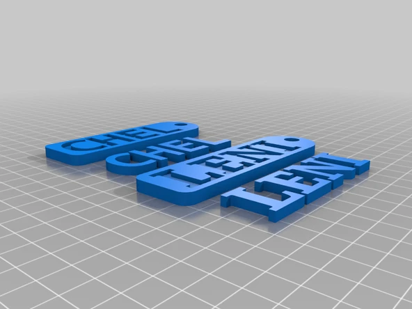 Byr Basit çanta etiketi veya anahtarlık (Sadece Plastik Aparattır!!!) 3D - 2