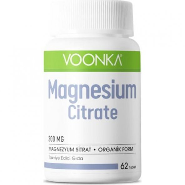 Voonka Magnesium Citrate 200 mg 62 Kapsül 8680807008762