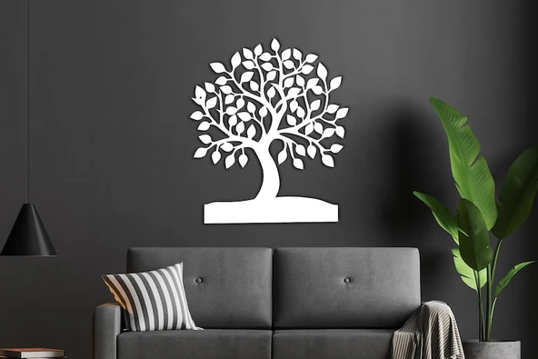 Beyaz Ağaç dekoratif dekor tablo ürün görseli