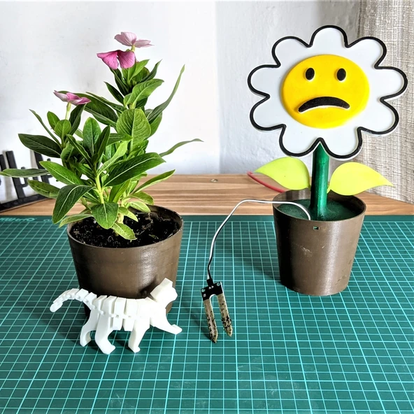 Byr Robotik çiçek (bitkilerde nemi tespit eder) (Sadece Plastik Aparattır!!!) 3D - Resim 3
