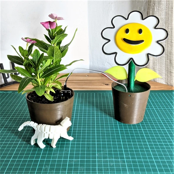 Byr Robotik çiçek (bitkilerde nemi tespit eder) (Sadece Plastik Aparattır!!!) 3D - Resim 2