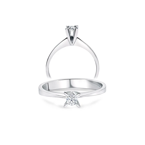 0.12ct Tektaş Pırlanta Yüzük-14k