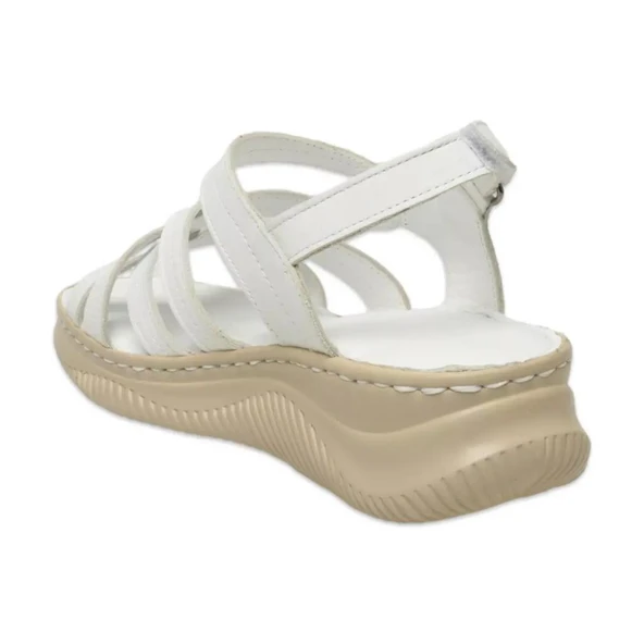 MAMMAMİA D25YS-2265 DOLGU TABAN DERİ KADIN SANDALET - 5