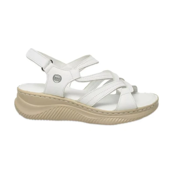 MAMMAMİA D25YS-2265 DOLGU TABAN DERİ KADIN SANDALET - 3