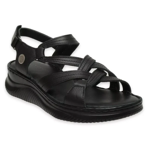 MAMMAMİA D25YS-2265 DOLGU TABAN DERİ KADIN SANDALET - 2