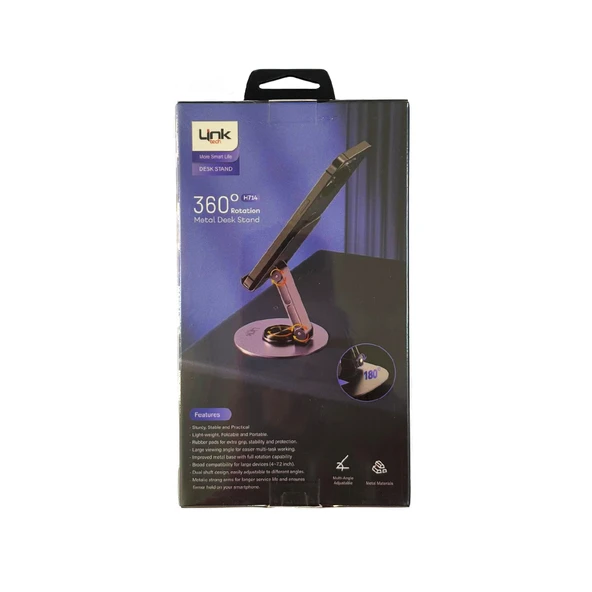 LinkTech H714 Metal Katlanır Masaüstü Telefon ve Tablet Standı - 3