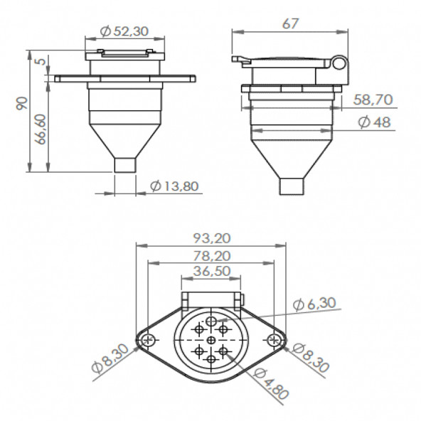 Römork Soketi - N Tip - 7 Pin - 2