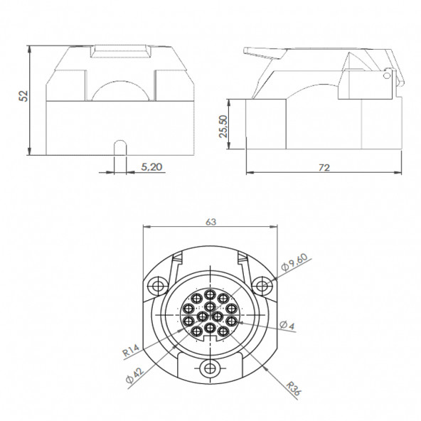 Römork Soketi - 13 Pin - 2