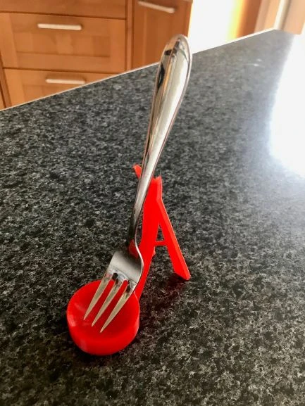 Byr Çay kaşığı tutucu V3 (şimdi çatal ve kalemleri tutuyor!) (Sadece Plastik Aparattır!!!) 3D - 4