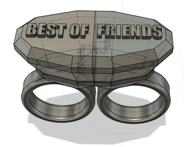 Byr BFF Dostluk İkiz Gem Yüzük Çift Renk (Sadece Plastik Aparattır!!!) 3D - Resim 2