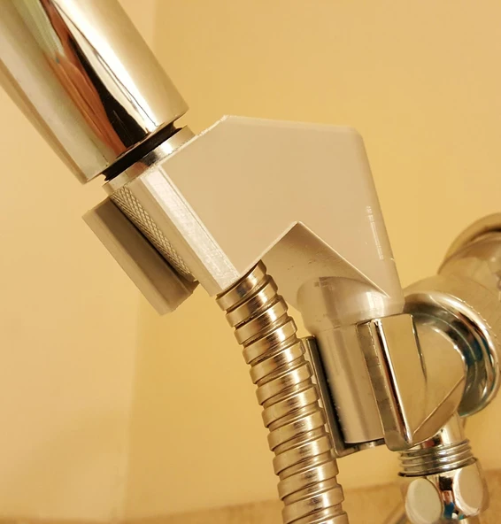 Byr Duş Başlığı Asıksı Adaptörü - 30 ° açı, 5 cm daha yüksek (Sadece Plastik Aparattır!!!) 3D - Resim 2