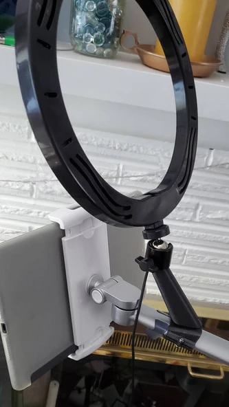 Byr Tablet Stand Yüzük Işık Adaptörü (Sadece Plastik Aparattır!!!) 3D ürün görseli