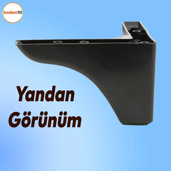 Bellona Mobilya Kanepe Sehpa Çekyat Tv Ünitesi Koltuk Ayağı 9.5 Cm Siyah Baza Ayakları (4 ADET) - 6