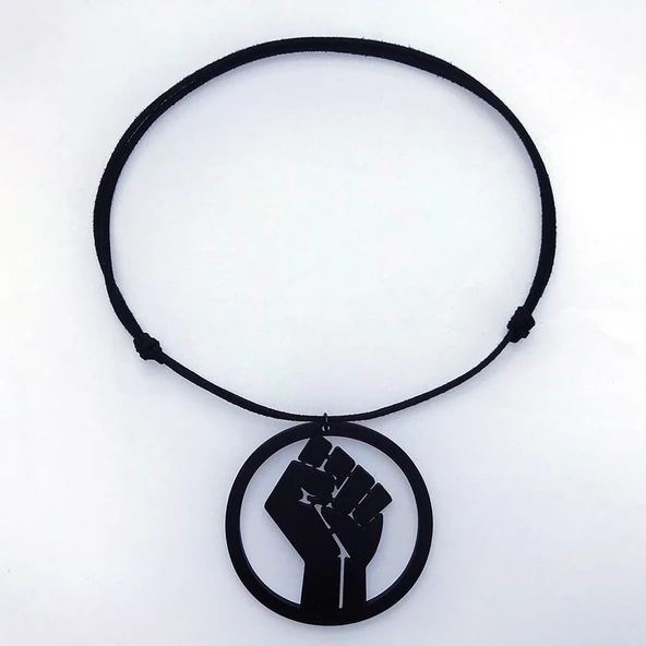 Byr Siyah yükseltilmiş yumruk kolye (Sadece Plastik Aparattır!!!) 3D - 1