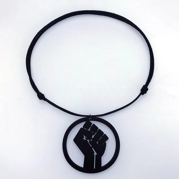 Byr Siyah yükseltilmiş yumruk kolye (Sadece Plastik Aparattır!!!) 3D - 2
