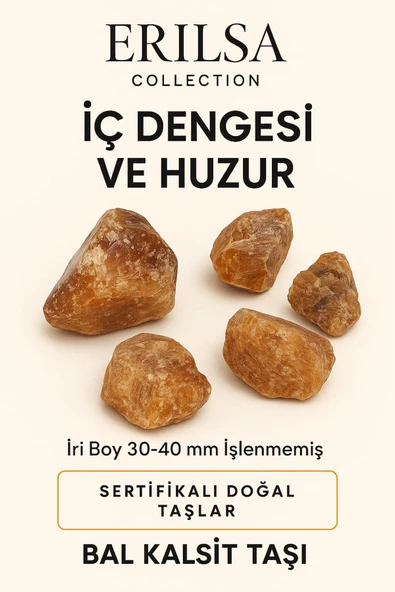 Sertifikalı Ham İşlenmemiş Bal Kalsit Taşı Kütlesi – İri Boy Doğal Kristal Parçası Odaklanma ve Enerji Verir ürün görseli