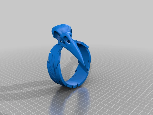 Byr Kuzgun yüzük / karga yüzüğü / kuş kafatası yüzüğü (Sadece Plastik Aparattır!!!) 3D - Resim 2