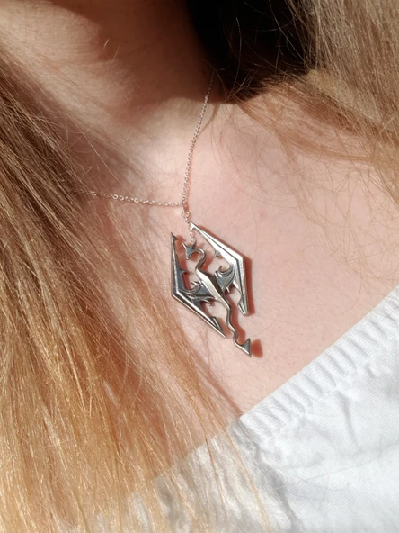 Byr Skyrim Logo Kolye (Sadece Plastik Aparattır!!!) 3D - Resim 2