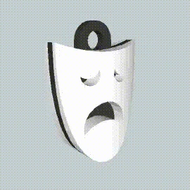 Byr Tiyatro maskeleri anahtarlık (Sadece Plastik Aparattır!!!) 3D - Resim 2