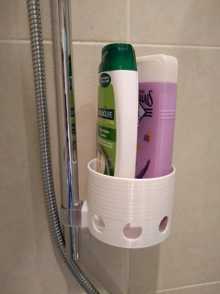 Byr Hansa duş klipleri için duş şampuan şişesi tutucu (+ klip dahil) (Sadece Plastik Aparattır!!!) 3D - 2