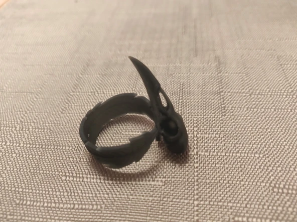 Byr Kuzgun yüzük / karga yüzüğü / kuş kafatası yüzüğü (Sadece Plastik Aparattır!!!) 3D - Resim 4